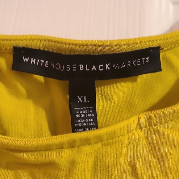 White House Black Market Asymmetrical Olive and Mustard Dress - Picture 3 of 3